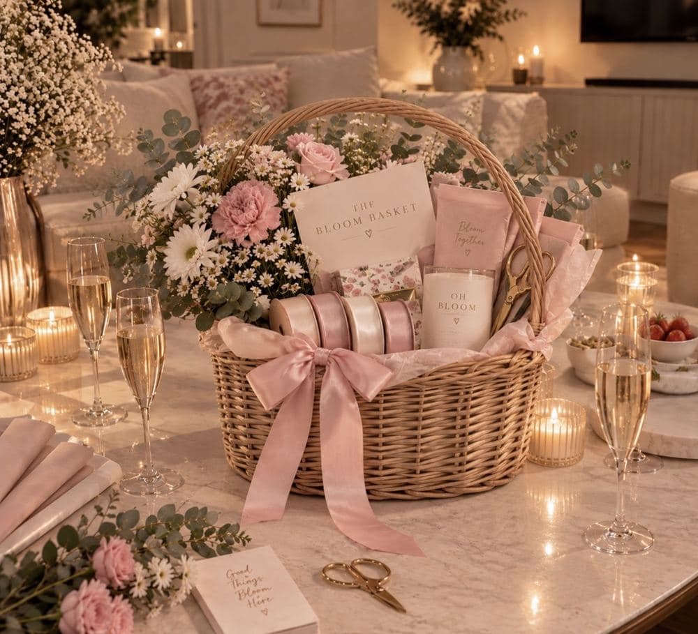 The Bloom Basket, a gift basket filled with everything to create your own mini bouquet