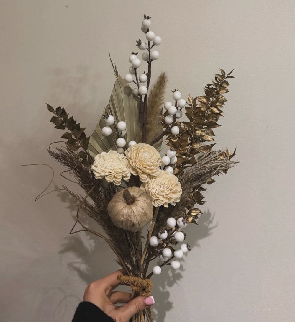 A hand-tied everlasting bouquet by Oh Bloom